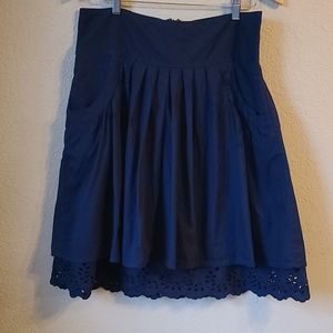 Blue Skirt with Eyelets
